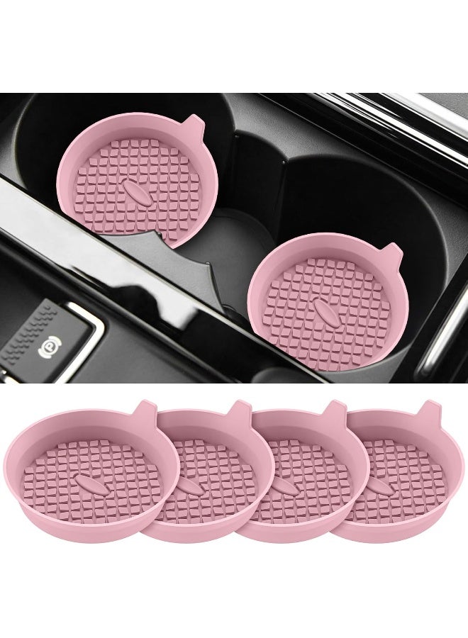 ME.FAN Car Coasters [4 Pack] Silicone Car Cup Coasters/Cup Mats - Universal Non-Slip Recessed Car Interior Accessories - Car Cup Holder Insert Coasters Dusty Rose - Image 1