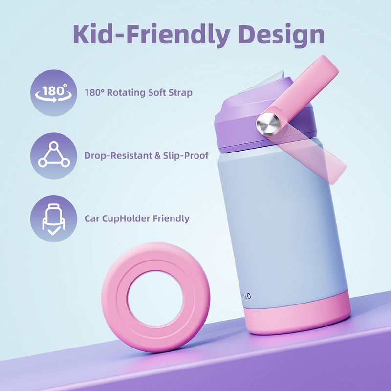 RAYMYLO Toddler Water Bottle Stainless Steel Insulated, 12 oz Kids Water Bottle for School Boys Girls, Toddler cups with Straw (Cold for 24 Hrs, Hot for 12 Hrs), Dishwasher Safe & BPA Free & Leakproof - Image 4