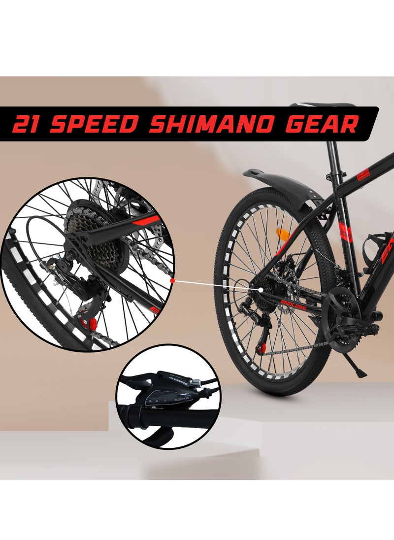 ENDLESS  High Carbon Steel 17" Frame, 26" Wheels Mountain Bike with Shimano Altus 21 Speed Gear Shifter for Adults|Disc Brakes, Adjustable Seat, All Terrain Tyres, Suspension MTB Cycle for Men & Women  - Image 5