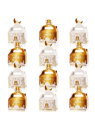 12 Pcs Eid Mubarak Treat Gift Boxes White Gold DIY Boxes For Ramadan Eid Festive Gift Boxes Well Filled Candy Boxes For Muslim Eid Al Fitr Gift Supplies Islamic New Year Gift Boxes - pzsku/Z93654696CFB83AD15344Z/45/_/1734504410/aec5ce9f-0f6c-4093-b72d-5664fcf842e0