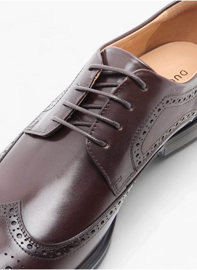DUCHINI Men's Perforated Derby Shoes with Lace-Up Closure  - Image 4