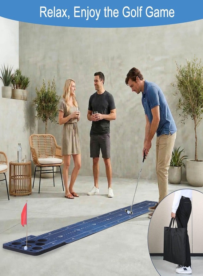 Chriiena Golf Putting Game Mat, Indoor Putting Green Set with 2 Balls, 1 Storage Bag, 1 Flag & Cup, Portable Pong Game Mat for Backyard Party Use - Image 2