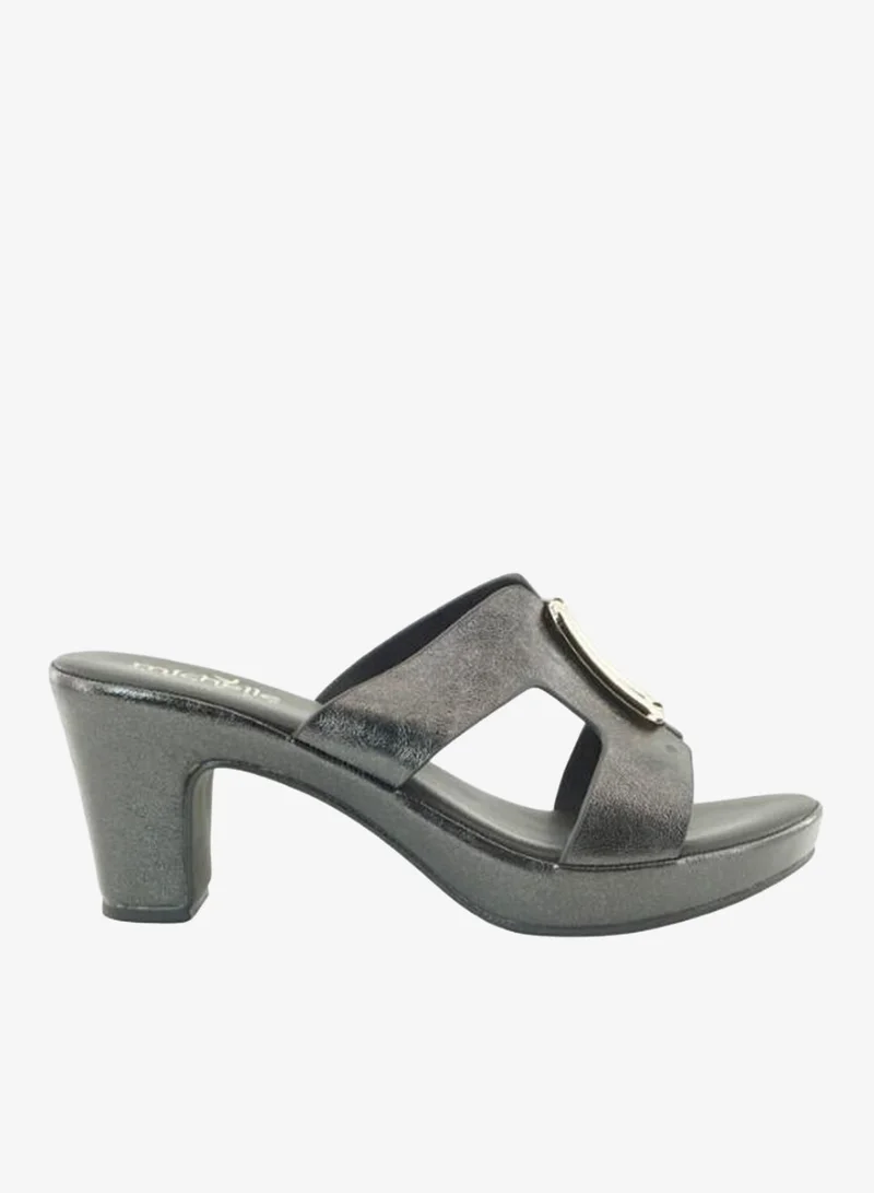 Michelle Morgan 092-3098 Michelle Morgan Ladies Mid Heel Sandals 514ZD098 Black