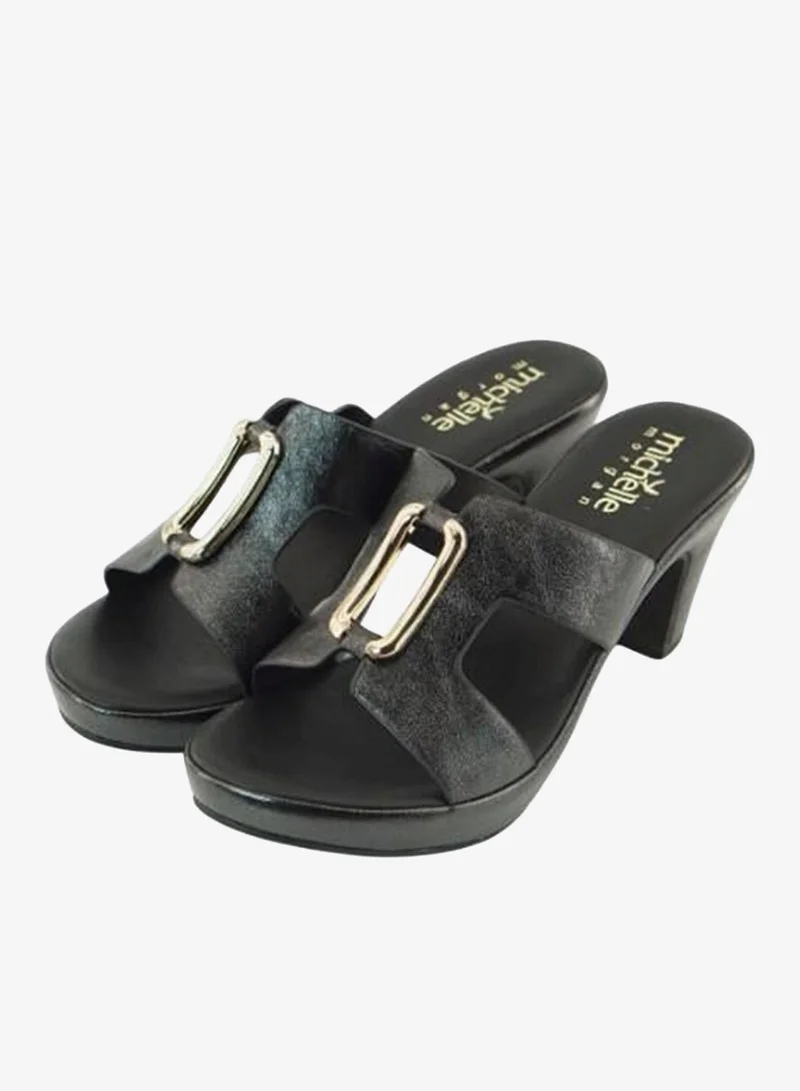 Michelle Morgan 092-3098 Michelle Morgan Ladies Mid Heel Sandals 514ZD098 Black