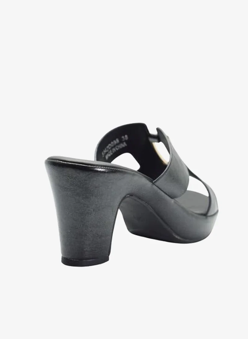 Michelle Morgan Black 092-3098 Michelle Morgan Ladies Mid Heel Sandals 514ZD098 Black for Women | Best Price UAE