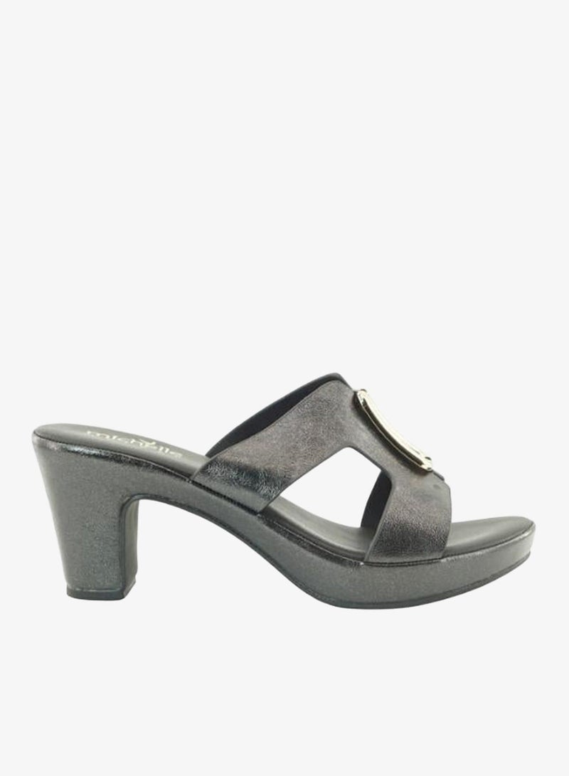 ميشيل مورجان 092-3098 Michelle Morgan Ladies Mid Heel Sandals 514ZD098 Black - Image 2