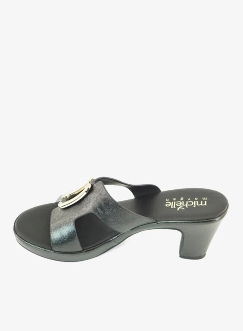 Michelle Morgan Black 092-3098 Michelle Morgan Ladies Mid Heel Sandals 514ZD098 Black for Women | Best Price UAE