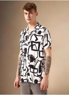 Dennis Lingo Abstract Print Button-Down Shirt by Styli  - Image 4
