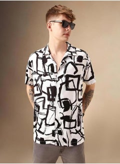 Dennis Lingo Abstract Print Button-Down Shirt by Styli  - Image 1
