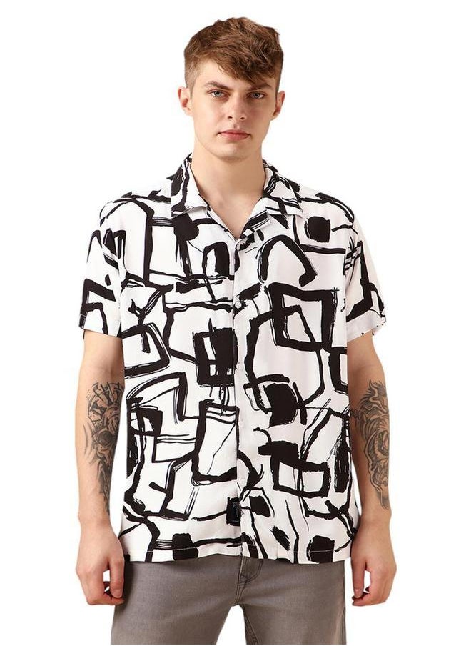 Dennis Lingo Abstract Print Button-Down Shirt by Styli  - Image 3