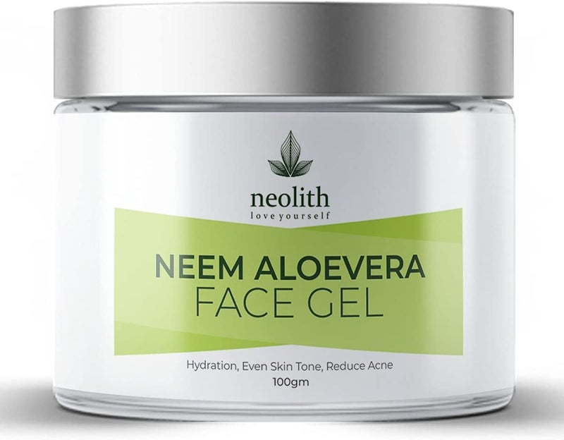 Neolith Neem Aloe Vera Soothing Hydrating Gel NonToxic Aloevera Gel For Acne Scars Glowing Radiant Skin Treatment Paraben Free Vegan 100 gm