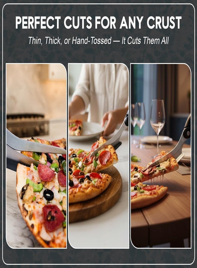Raafi Pizza Scissors with Non Stick Slice Server. Sharp Pizza Cutting Without Topping Mess.Firm Grip, Food Grade Stainless Steel Pizza Cutter. Dishwasher Safe. 4 in 1 Kitchen Scissors - Image 5