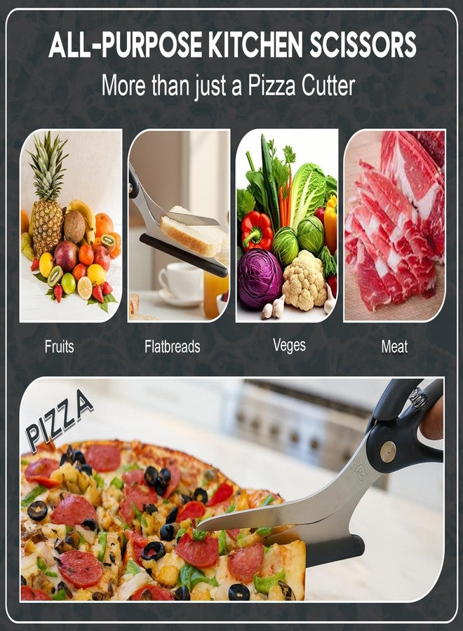 Raafi Pizza Scissors with Non Stick Slice Server. Sharp Pizza Cutting Without Topping Mess.Firm Grip, Food Grade Stainless Steel Pizza Cutter. Dishwasher Safe. 4 in 1 Kitchen Scissors - Image 4