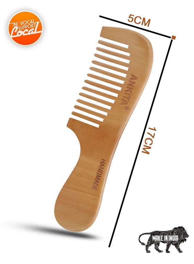 Ankita Wood Hair Combs For Curly Hair No Static Wooden Hair Comb With Rounded Handle For Men Women And Kids - Image 2