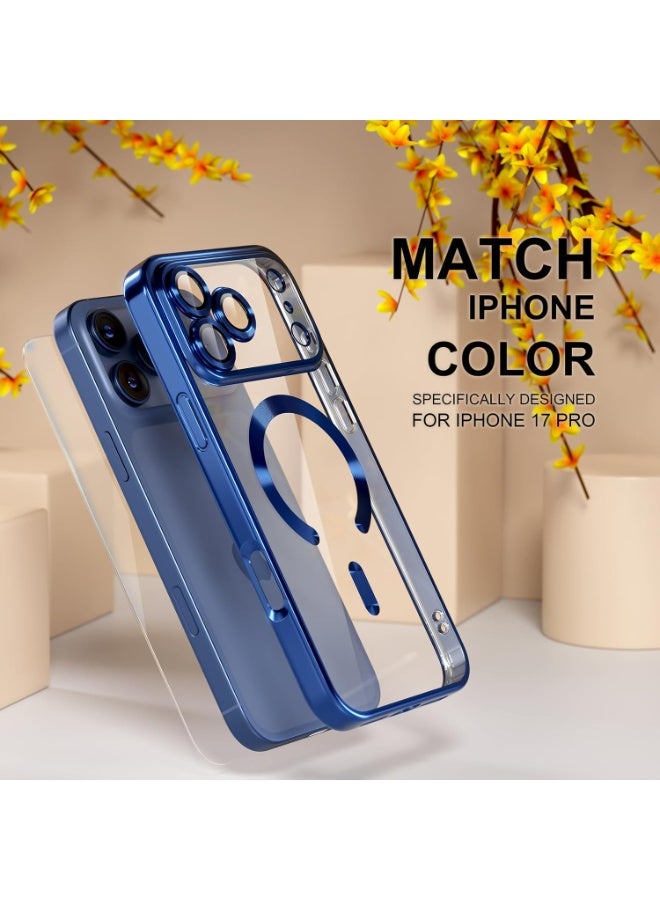 ملبوس كفر آيفون 17 برو ماكس متوافق مع غلاف ماجسيف مع زجاج مقسى 9D زجاج كامل HD لحماية عدسة الكاميرا بالكامل كفر شفاف لآيفون 17 برو ماكس بحجم 6.9 بوصة - Image 4