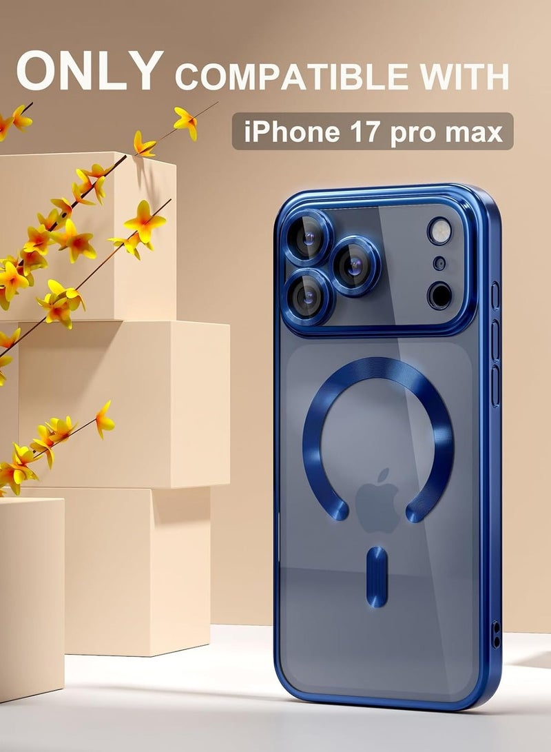 ملبوس كفر آيفون 17 برو ماكس متوافق مع غلاف ماجسيف مع زجاج مقسى 9D زجاج كامل HD لحماية عدسة الكاميرا بالكامل كفر شفاف لآيفون 17 برو ماكس بحجم 6.9 بوصة - Image 2