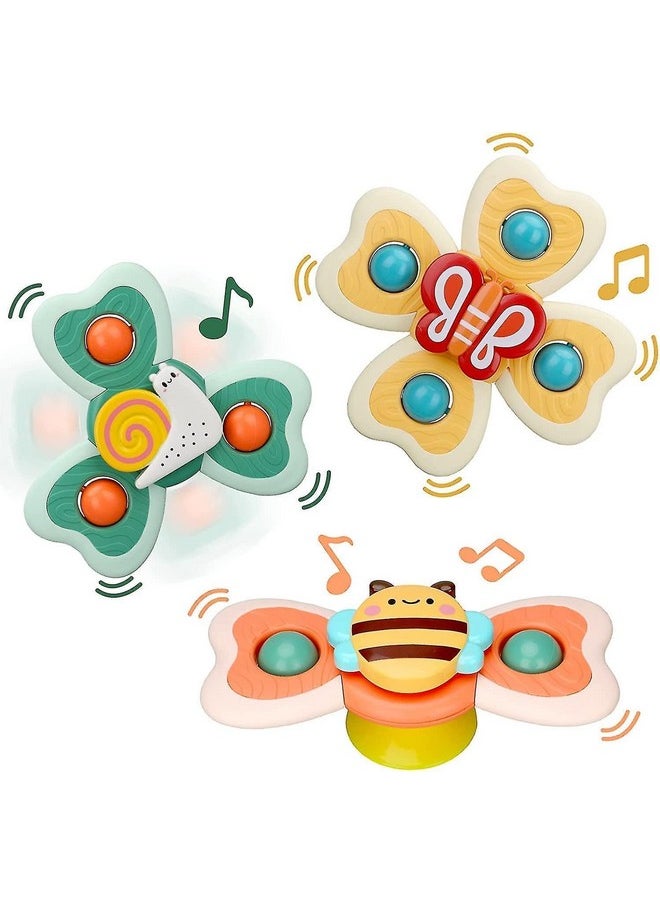 Storio Storio Baby Products Bath Toys Suction Cup Spinner Toy | Set of 3 | for Baby Boys Girls | Pop up Waterproof Suction Cup Spinning Top Rotating Montessori Learning Toy  - Image 1
