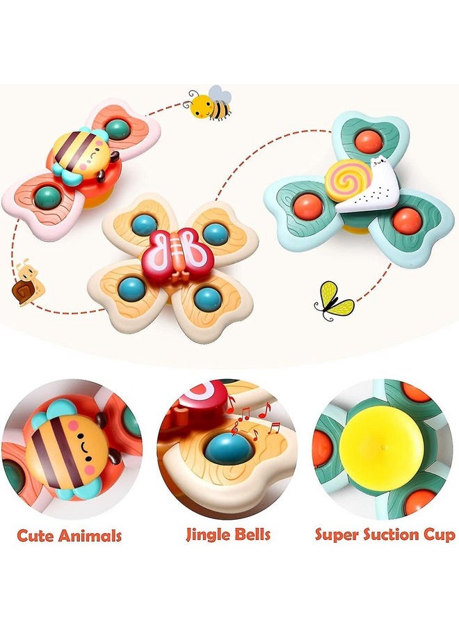 Storio Storio Baby Products Bath Toys Suction Cup Spinner Toy | Set of 3 | for Baby Boys Girls | Pop up Waterproof Suction Cup Spinning Top Rotating Montessori Learning Toy  - Image 3