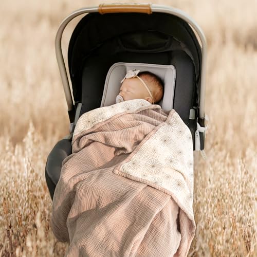 Lulu moon Muslin Quilt Blanket, Crib Blanket for Baby and Toddler,47x47 Inches(Sand Daisy) - Image 4