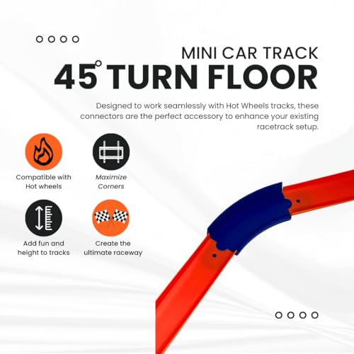 Chatelet 45 Degree Curved Tracks Compatible with Hot Wheels Racetracks Create Epic Race Tracks 45 Degree Turns Multipacks Made in USA 45 Degree 3Pack - Image 5