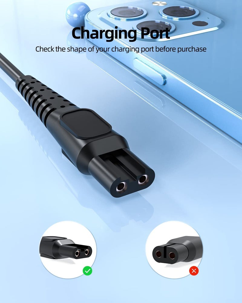 CRYSTALOPRO HQ8505 Norelco Replacement Charger Cord Fit for Philips Norelco HQ8505 7000 5000 3000 9000 Series mg7750 mg7790 Electric Shaver Razor, Aquatec, Arcitec, Multigroom Beard Trimmer Adapter - Image 2