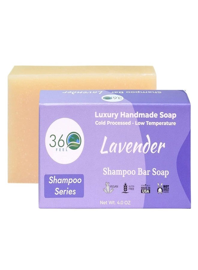 360Feel Lavender Shampoo Bar - Nourishing and Moisturizing Anti-Dandruff Shampoo Bar - Handmade with Essential Oils - Travel Friendly and Compact - Zero Harsh Additives - 3.5 Ounce - Image 1
