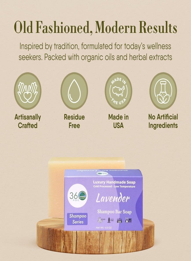 360Feel Lavender Shampoo Bar - Nourishing and Moisturizing Anti-Dandruff Shampoo Bar - Handmade with Essential Oils - Travel Friendly and Compact - Zero Harsh Additives - 3.5 Ounce - Image 3