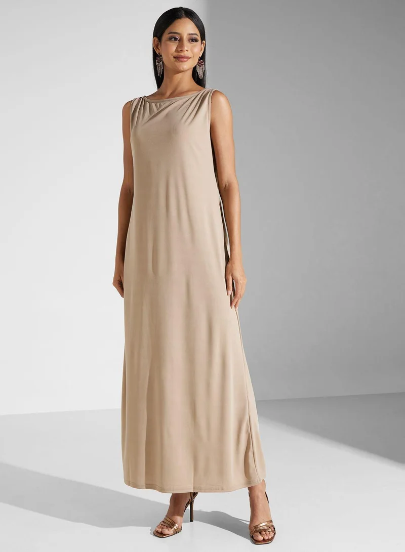 SINOIR Ruffle Ruched Waist Dress