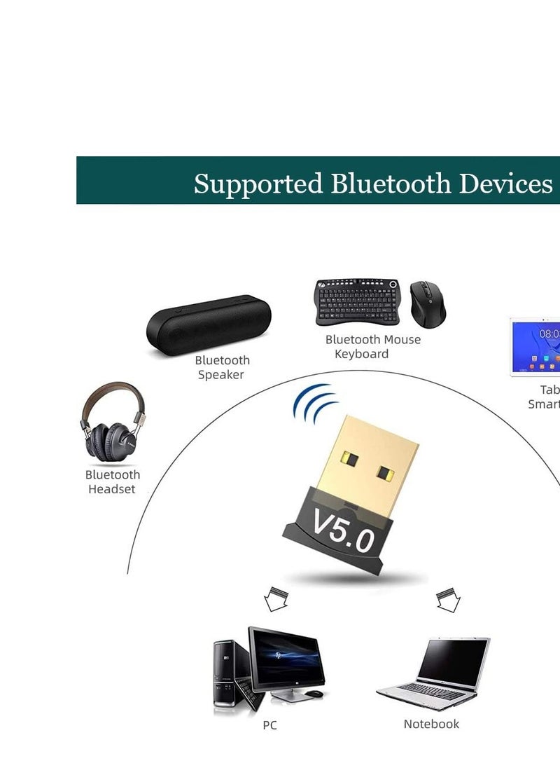 Generic - Bluetooth 5.0 USB Dongle Adapter, USB Mini Bluetooth V5.0 USB Adapter Supports Windows 7/8.1/10/XP - Image 1