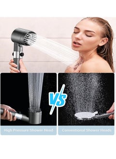 Changli High pressure shower heads with handheld,filtered shower head,High Flow Even with Low Water,4 Modes Filtered Showerhead Power Wash for Hard Water,with 150cm Replacement Hose/Bracket/Cotton Filters  - Image 5
