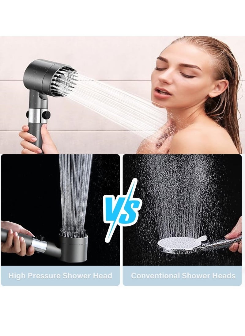 Changli High pressure shower heads with handheld,filtered shower head,High Flow Even with Low Water,4 Modes Filtered Showerhead Power Wash for Hard Water,with 150cm Replacement Hose/Bracket/Cotton Filters  - Image 5