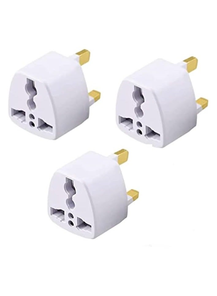 erorex 3 Pcs Universal travel Plug Adapter, 3 Pin Power Plug Adapter for AU/UK/EU/US, Plug Converter for Business, Holiday, Hotel, Airport  - Image 1
