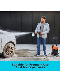 BLACK+DECKER 2000W 2100PSI Corded Compact Pressure Washer Black and Orange 30 x 40 x 40 cm BEPW2000-B5  - Image 5