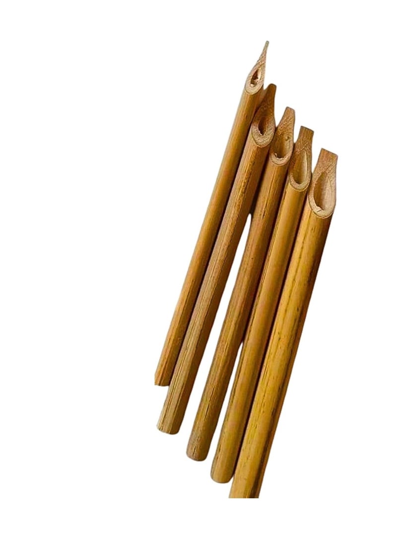 Terabyte Bamboo Reed Qalam Pens, Calligraphy Pens, 5-Piece Calligraphy Pens, Handcrafted Vintage Manga Calligraphy Pens for Writing, Drawing, Painting (Natural Bamboo Tip Set) - Image 3