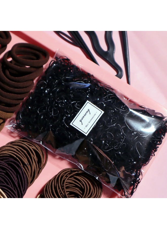 YANRONG - 1159PCS Hair Accessories for Woman Set Seamless Ponytail Holders Variety Hair Scrunchies Hair Bands Scrunchy Hair Ties For Thick and Curly (Brown) - Image 1