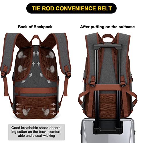 Tzowla Canvas Laptop Backpack-Anti Theft Bag for Men Women,Rucksack Fits 15.6Inch Laptop, Work Travel with USB Charging Port and Lock - Image 5
