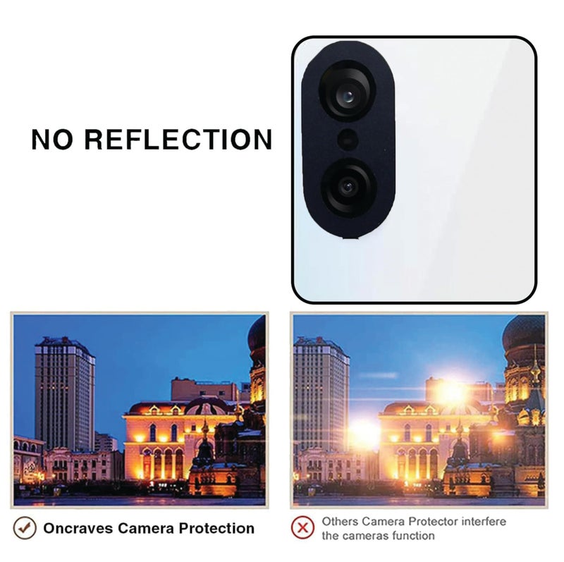 FabeKee Camera Lens Frame Glass Compatible with Tempered Glass Aluminum Alloy Frame Individual Camera Lens Protector Cover (Black, OnePlus Nord CE5) - Image 4