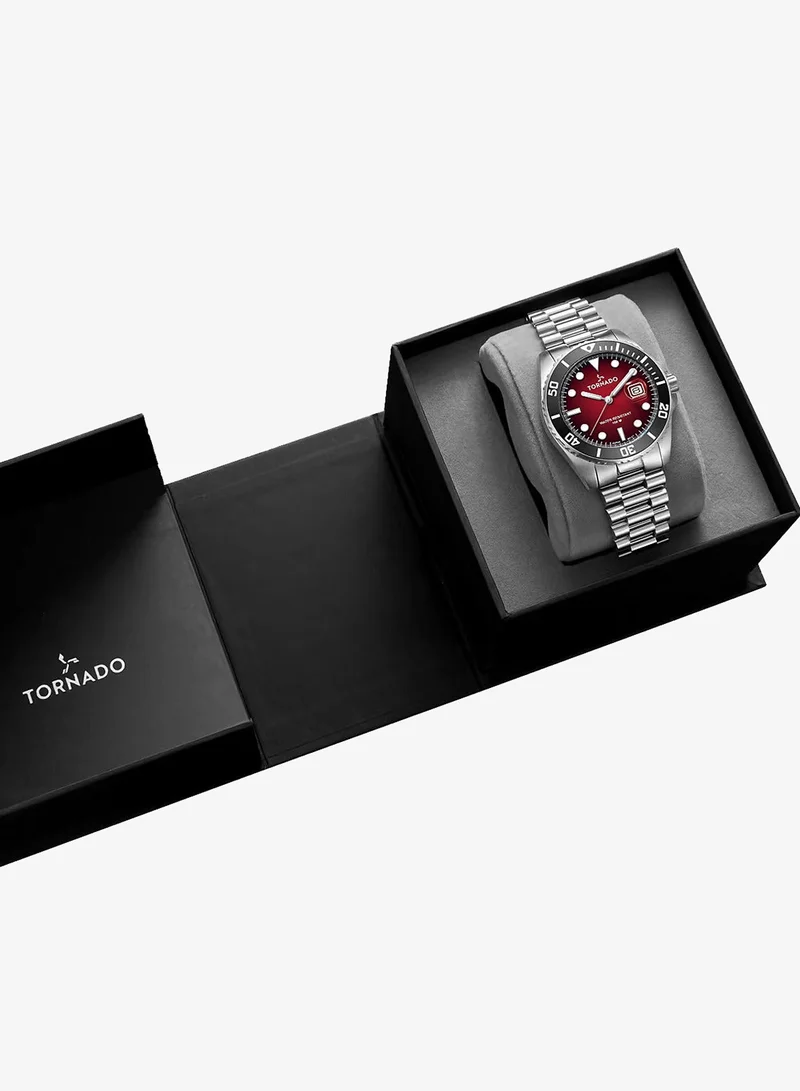 Tornado Maroon Men's Stainless Steel Analog Watch T22001-SBSMB - 42x50 mm for Men | Best Price UAE