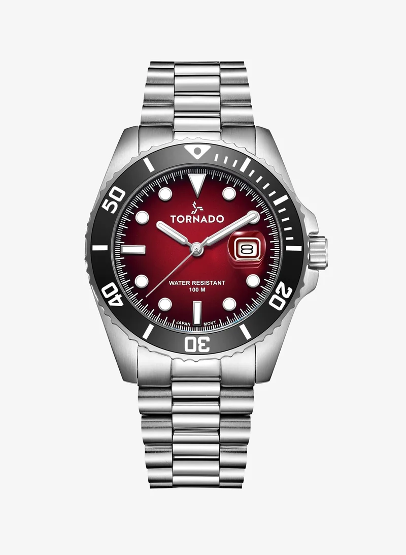 Tornado Maroon Men's Stainless Steel Analog Watch T22001-SBSMB - 42x50 mm for Men | Best Price UAE