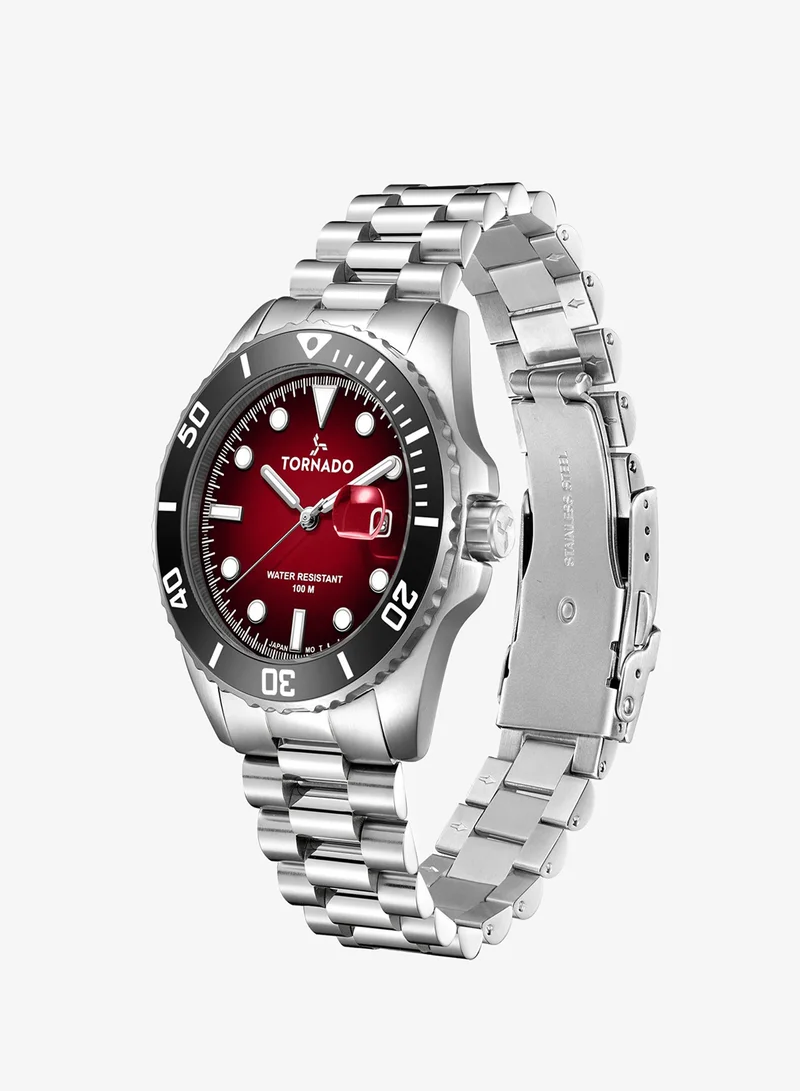 Tornado Maroon Men's Stainless Steel Analog Watch T22001-SBSMB - 42x50 mm for Men | Best Price UAE