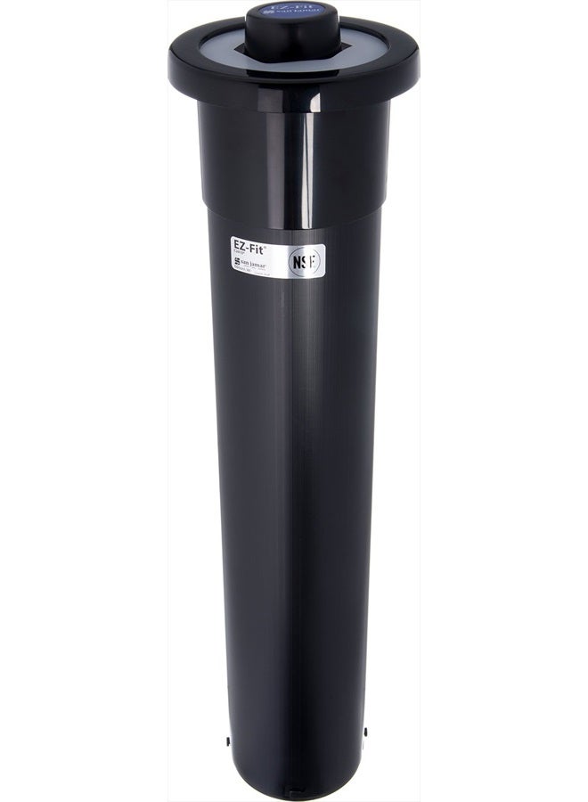 San Jamar Euro Ez-Fit in Counter Cup Dispenser Fits 6 - 24 Oz Cups with Interchangeable Gaskets for Restaurants, Dining Halls, and Fast Food, Plastic, 23.25 Inches, Black  - Image 1