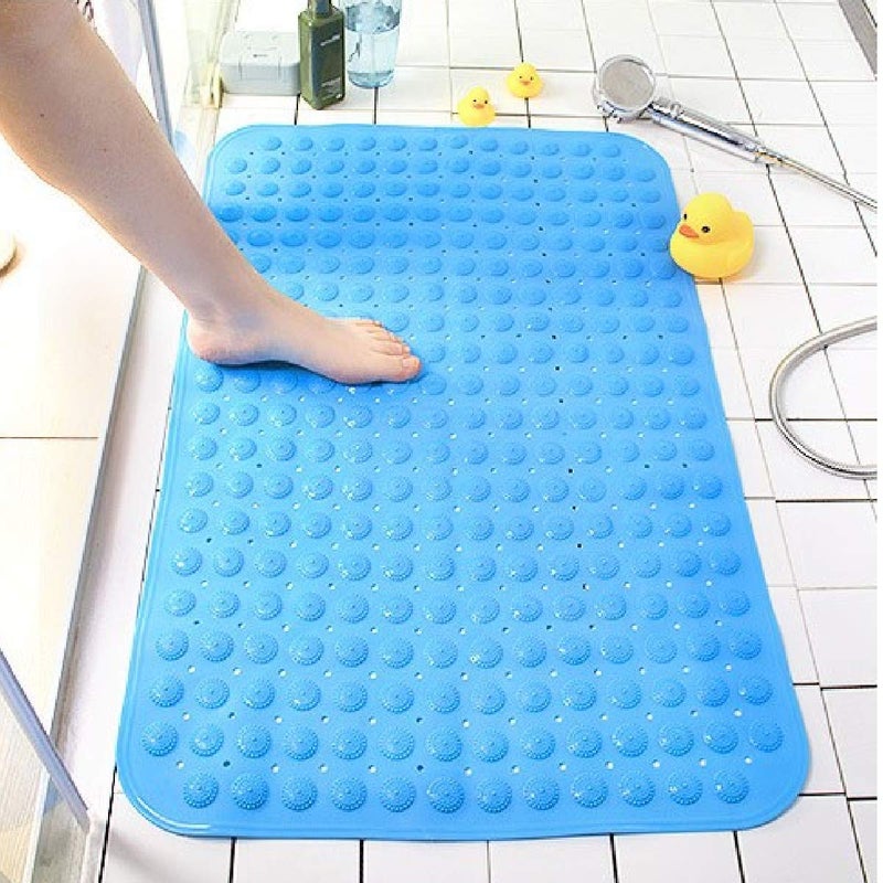 Leeonz® Bathroom Mat, 30 x 18 Inches Non-Slip Shower Mats with Suction Cups and Drain Holes, Bathtub Mats Bathroom Mats Machine Washable (Dark Blue) - Image 2