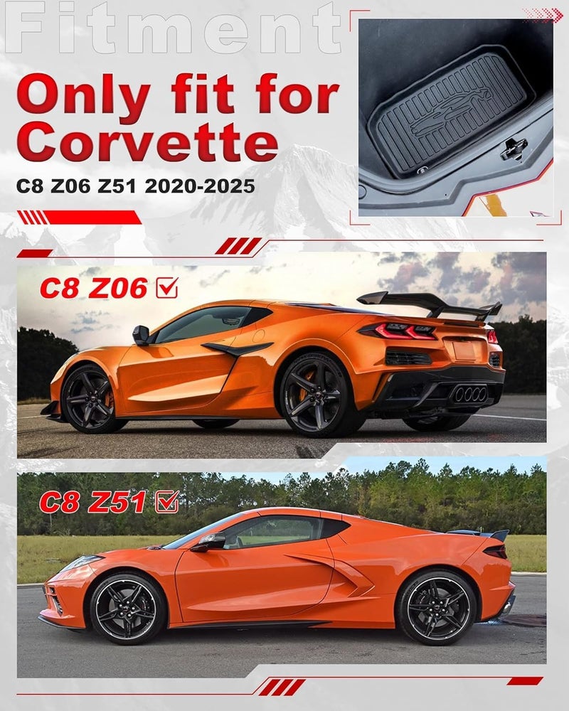 etesan Front Trunk Mat fit for Corvette C8 Stingray Z51 Z06 2020 2021 2022 2023 2024 2025 All Weather Protect Cargo Liner Trunk Liner - Image 3