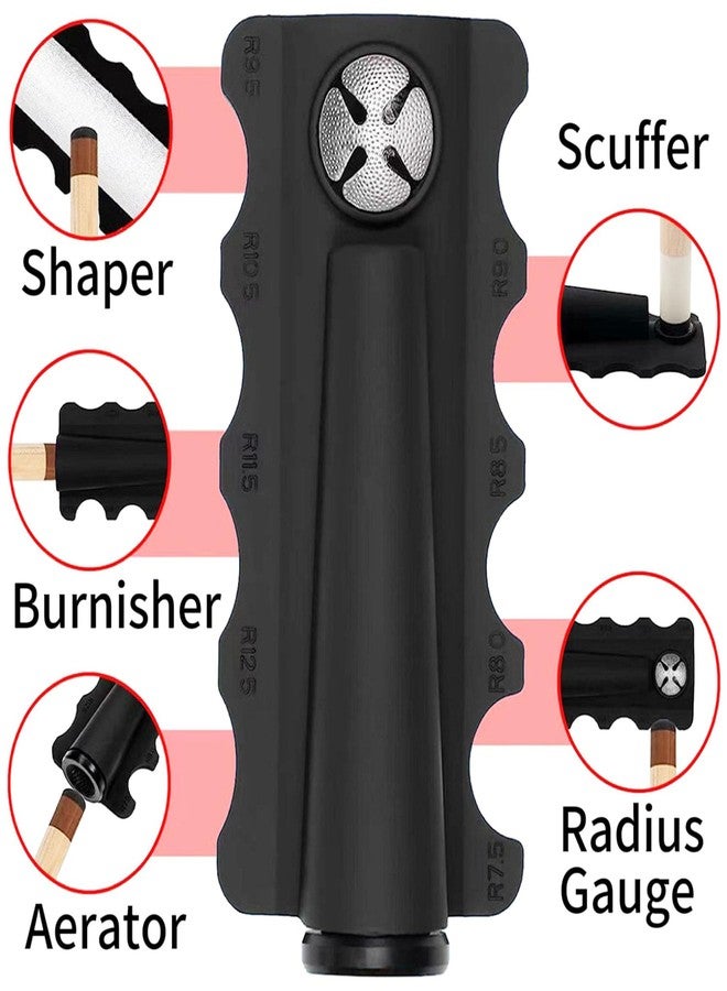 AUTIDEFY 5 in 1 Pool Cue Tip Head Repair Tool Cue Wipes Cloth Kit,Cue Repair Cleaning Tool Set,Pool Cleaner Burner Accessories,Multifunctional Billiard Cue Tip Dresser,Portable Billiard Accessories - Image 3