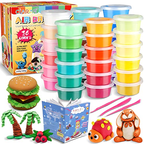CiaraQ Modeling Clay Kit - 36 Colors Air Dry Clay with Sculpting Tools, Ideal for Crafting, DIY Projects. Easter/Halloween/Christmas Gifts. - Image 1