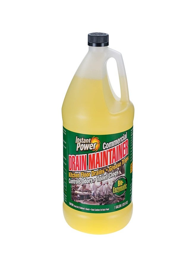 Instant Power Commercial Drain Maintainer - Liquid Enzyme Clog Remover, Cleans and Deodorizes, Reduces Drain Blockages, 1 Gal - Image 1