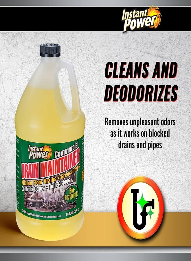 Instant Power Commercial Drain Maintainer - Liquid Enzyme Clog Remover, Cleans and Deodorizes, Reduces Drain Blockages, 1 Gal - Image 2