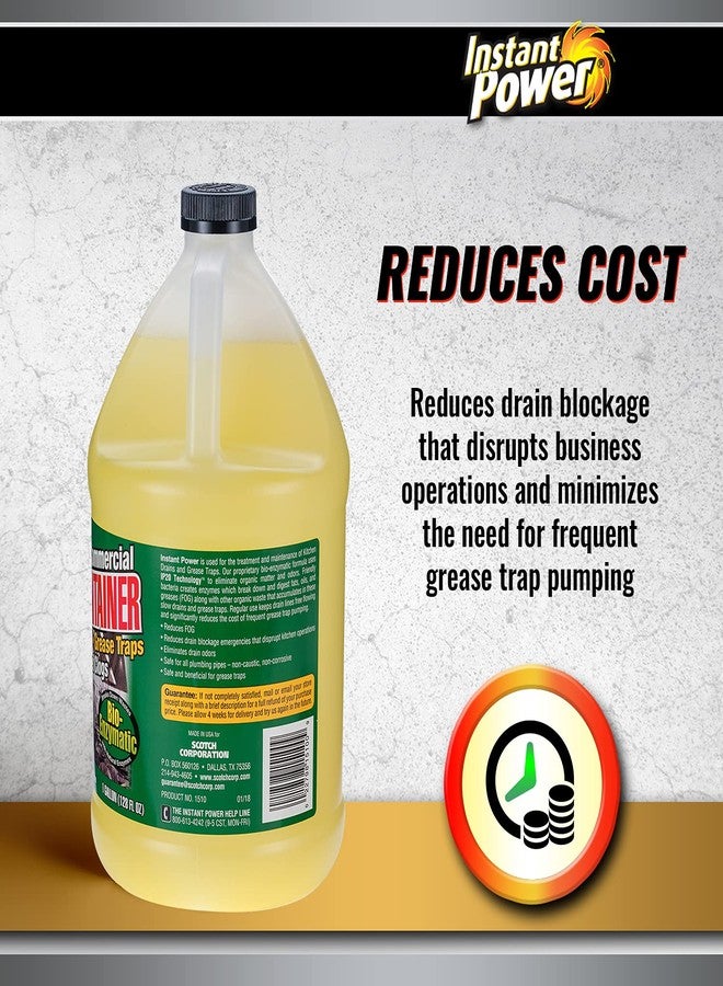 Instant Power Commercial Drain Maintainer - Liquid Enzyme Clog Remover, Cleans and Deodorizes, Reduces Drain Blockages, 1 Gal - Image 4