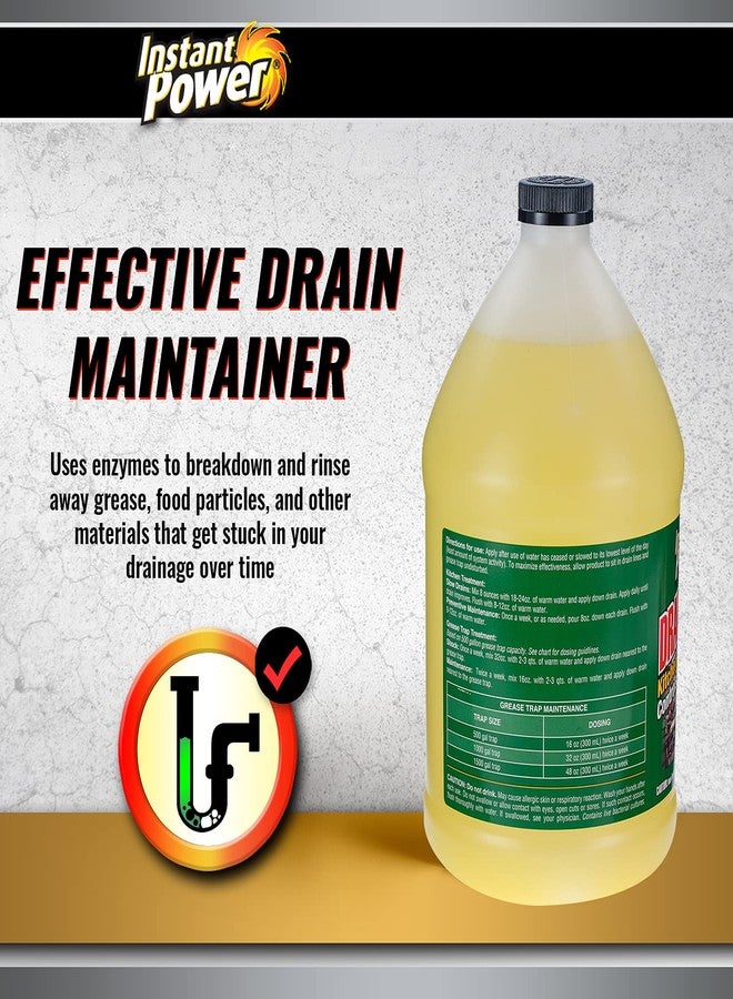 Instant Power Commercial Drain Maintainer - Liquid Enzyme Clog Remover, Cleans and Deodorizes, Reduces Drain Blockages, 1 Gal - Image 3
