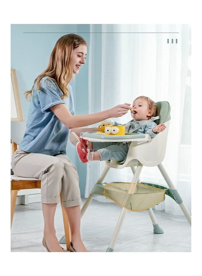 FULL JOY 4 in 1 Baby High Chair, Booster Seat for Feeding Chair with Rocker, Wheels, Storage, Reclining, Tray Footrest and Foldable High Chair for Toddlers 6 Months to 4 Years Old - Image 4